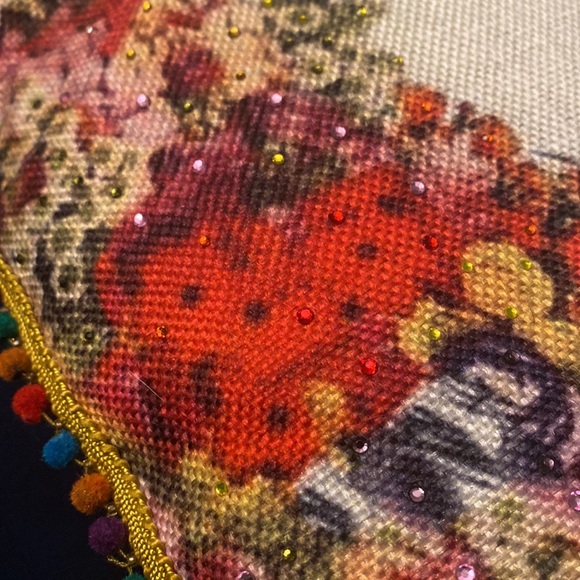 Frida Kahlo Pillow Case Covers. Embellished with sequence & trim. All hand done. - Picture 3 of 12